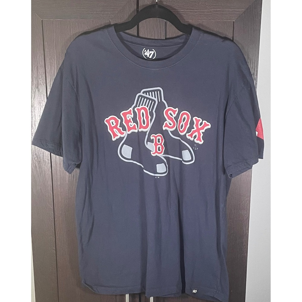 47 Brand Boston Red Sox T-Shirt Mens XL Navy Blue MLB Baseball Graphic Tee